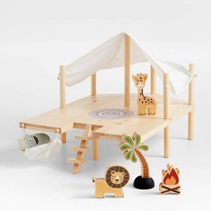 Crate & Kids Wooden Safari Pretend Play Set